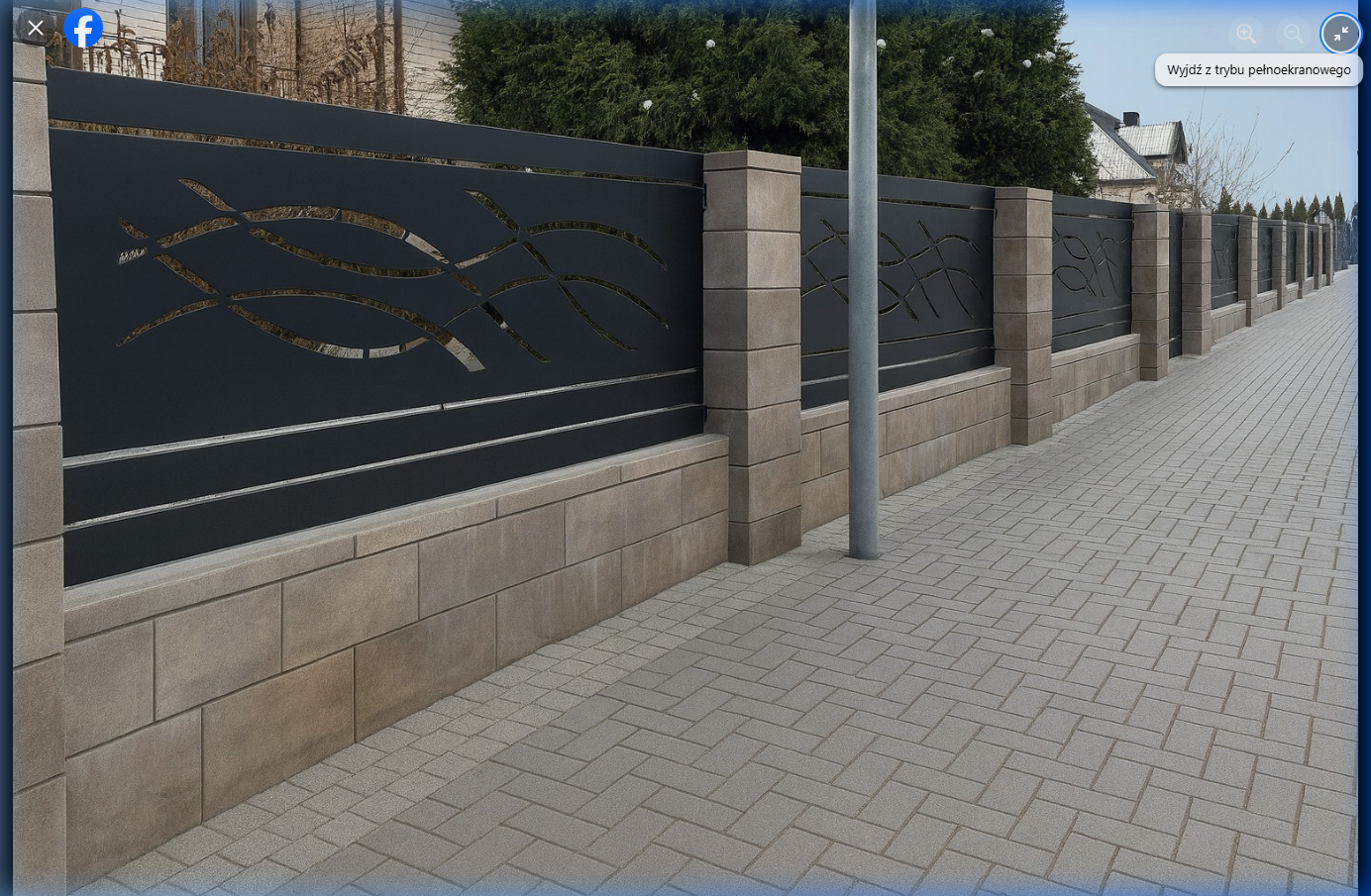 Ogrodzenie poziome z wzorami laserowanymi